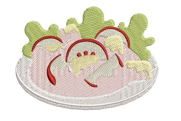 Creamy Waldorf Salad Embroidery Design
