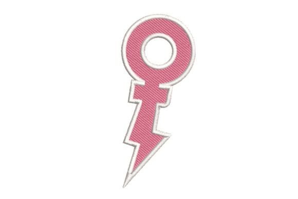 Empowered Female Symbol with Lightning Bolt Embroidery