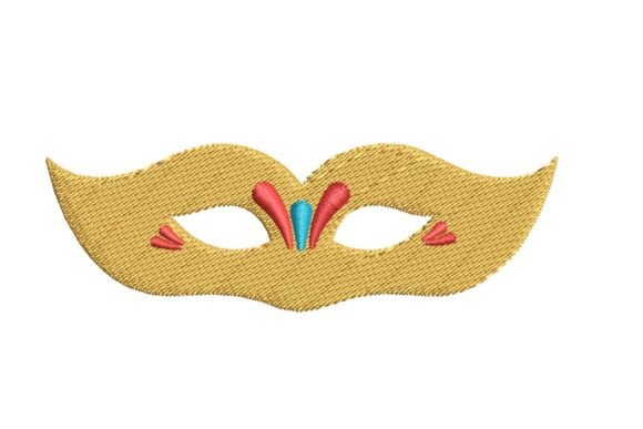Golden Masquerade Mask Embroidery for Holiday Crafts