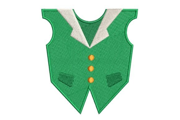 Green Leprechaun Vest Embroidery Design
