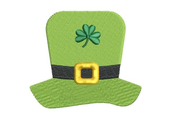 Lucky Green Leprechaun Hat Embroidery Design