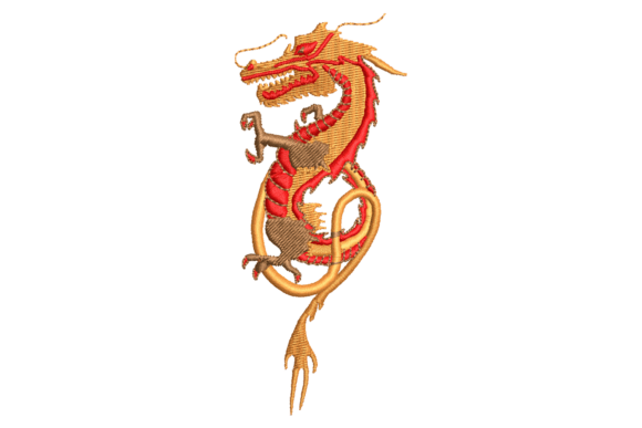 Mystical Dragon Embroidery Design