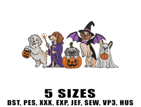 Spooky Dog Embroidery Design