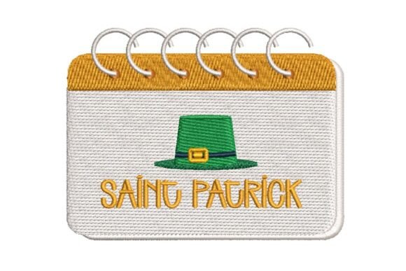 St. Patrick's Day Calendar with Leprechaun Hat Embroidery Design