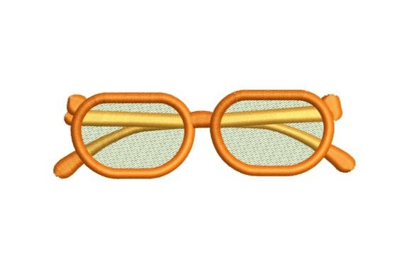 Stylish Orange Glasses Embroidery Design