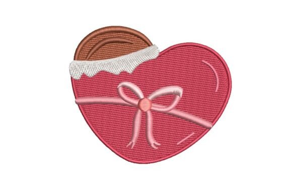Valentine's Heart Chocolate Box Embroidery Design